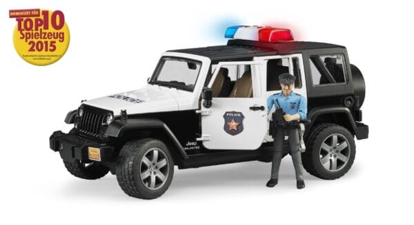 Auto Jeep Wrangler Unlimited Rubicon policyjny z figurką policjanta - 02526 - BRUDER 1