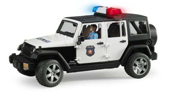 Auto Jeep Wrangler Unlimited Rubicon policyjny z figurką policjanta - 02526 - BRUDER 3