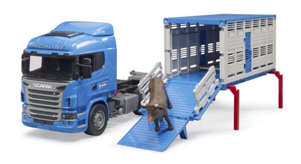 Ciężarówka do przewozu bydła SCANIA R (kontener) z figurką krowy - 03549 - BRUDER 8