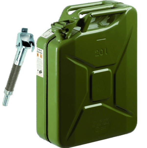 Kanister na paliwo - Karnister - metalowy - zielony - 20L - z lejkiem - 231257 1