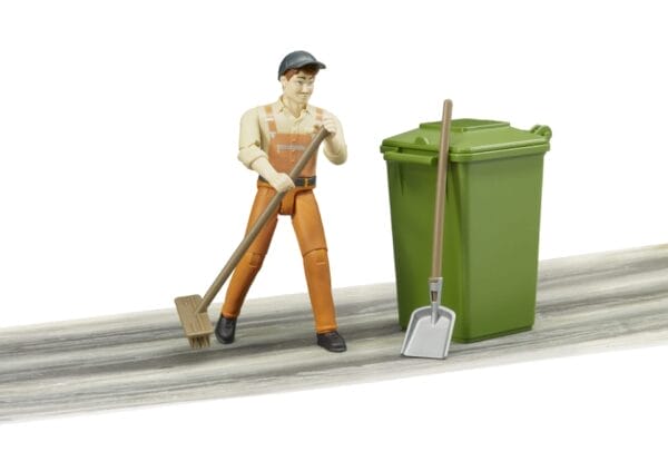 Figurka pracownika oczyszczania miasta z akcesoriami - 62140 - BRUDER 1