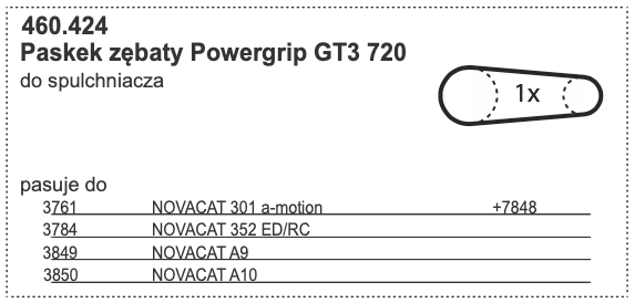 Paskek zębaty Powergrip GT3 720 do spulchniacza 1