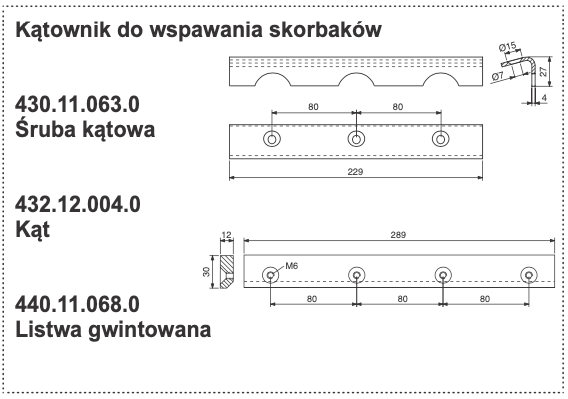 Listwa gwintowana - 440.11.068.0 - Pottinger 1
