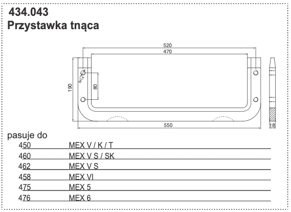Stalnica - Przystawka tnąca - MEX V VI - 434.043 - Pottinger 1