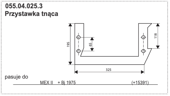Stalnica - Przystawka tnąca - MEX II >1975 - 055.04.025.3 - Pottinger 1