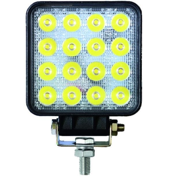 Lampa robocza LED, kwadratowa - 12/24V - 48W - 2400 LM - IP67 - ECE R10 CE - Oświetlenie o dalekim zasięgu 1