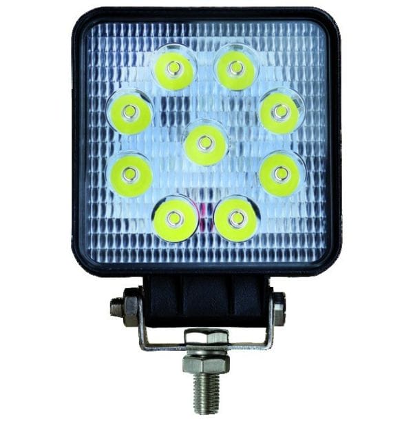 Lampa robocza LED, kwadratowa - 12/24V - 27W - 1400 LM - IP67 - ECE R10 CE - Oświetlenie o dalekim zasięgu 1