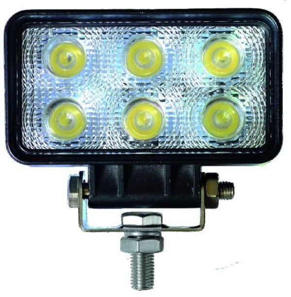 Lampa robocza LED, prostokątna - 12/24V - 18W - 1000 LM - IP67 - ECE R10 CE - Oświetlenie szerokokątne 1