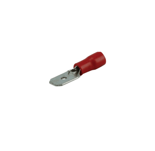 Zaciski płaskie, męskie - 6,3mm - do kabla 1,5mm - kolor czerwony - 20 szt. 1