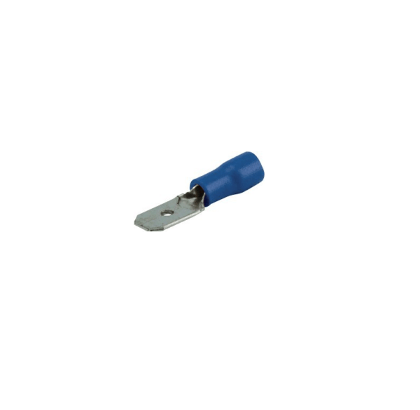 Zaciski płaskie, męskie - 6,3mm - do kabla 2,5mm - kolor niebieski - 20 szt. 1