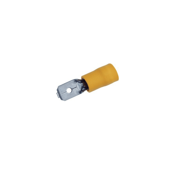 Zaciski płaskie, męskie - 6,3mm - do kabla 6mm - kolor żółty - 15 szt. 1