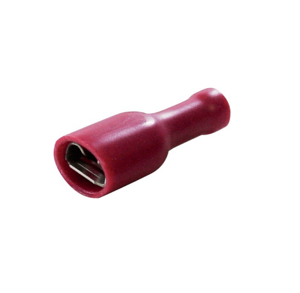 Zaciski płaskie, żeńskie izolowane - 6,3mm - do kabla 1,5mm - kolor czerwony - 15 szt. 1
