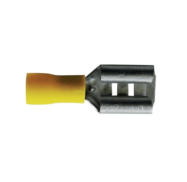 Zaciski płaskie, żeńskie przewodu - 6,3mm - do kabla 6mm - kolor żółty - 17 szt. 1