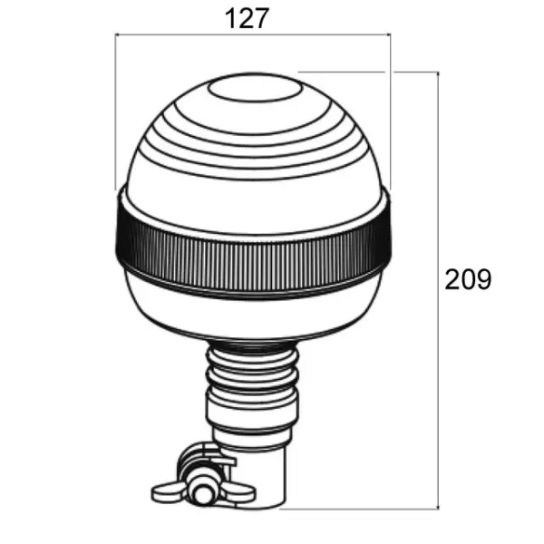 Lampa ostrzegawcza LED 12/24V R65 Elastyczna - 1207136 - TECHNI POWER 2