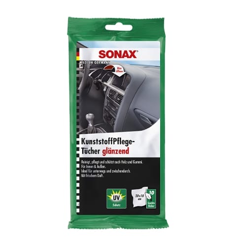 Ściereczki do kokpitu samochodowego - Sonax Plastic - Care wipes - 10 szt - 415100 - SONAX 1