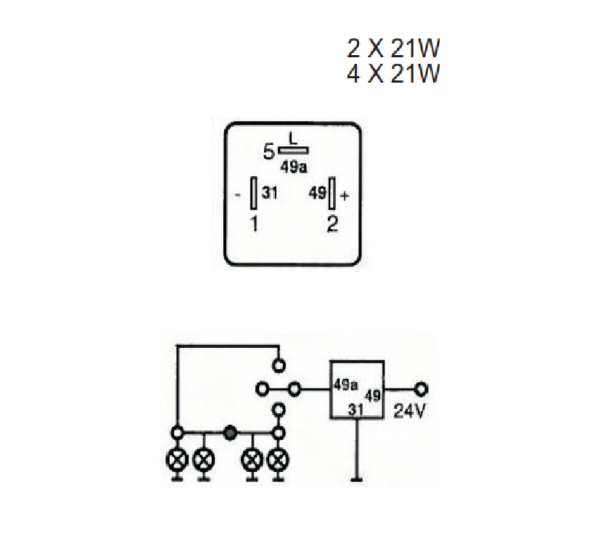 Przekaźnik - Lampa błyskowa 24V 42-92W z funkcją wykrywania awarii 3P - 225228 2