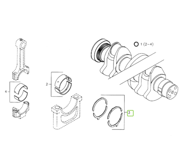 Podkładka ustalająca wału korbowego 2.40mm - 02929104 - Deutz 1